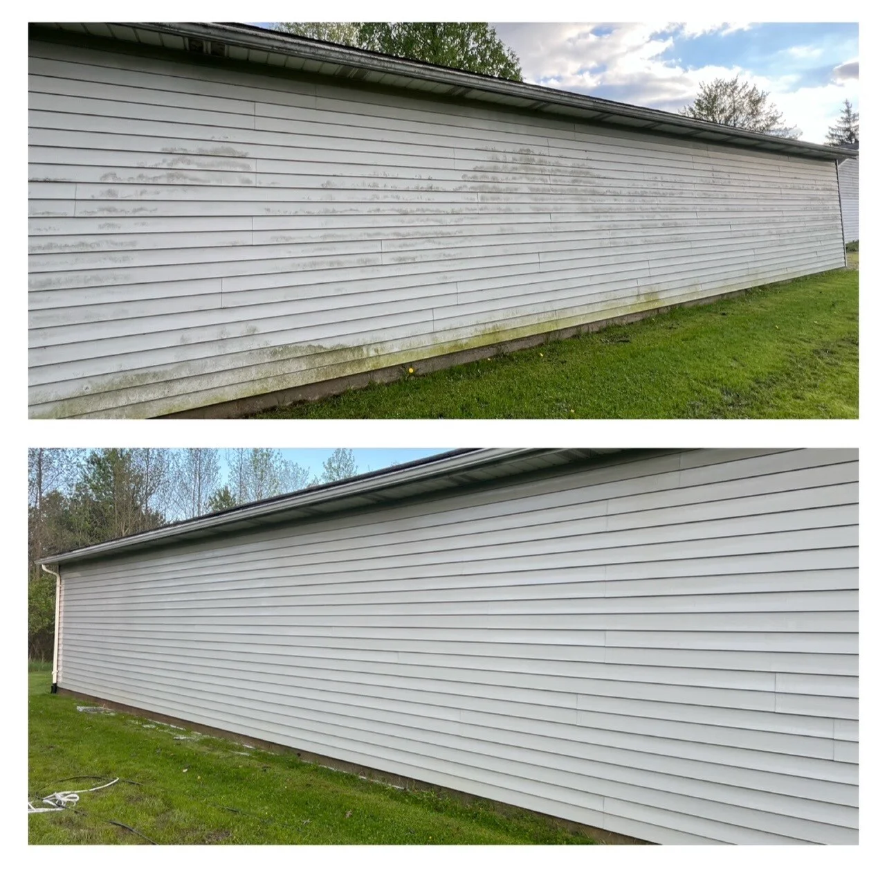 House Washing before and after in Norwalk, Ohio